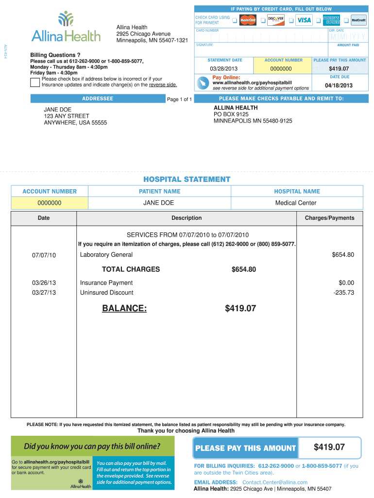 hospital invoice template