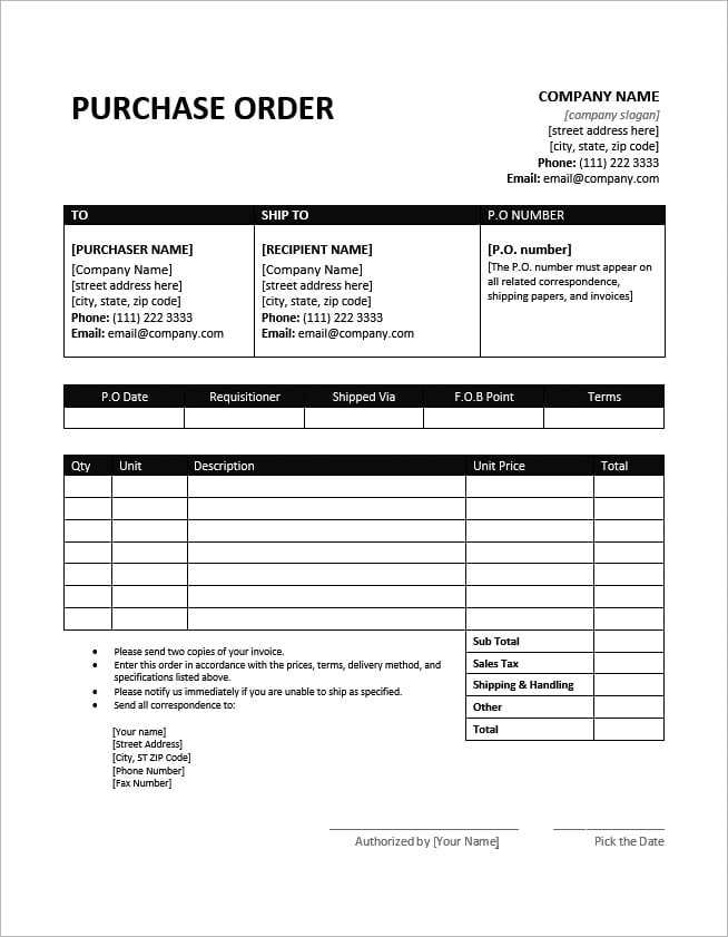 purchase invoice template excel