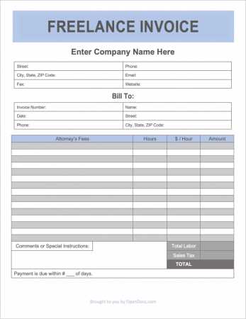 freelance contractor invoice template