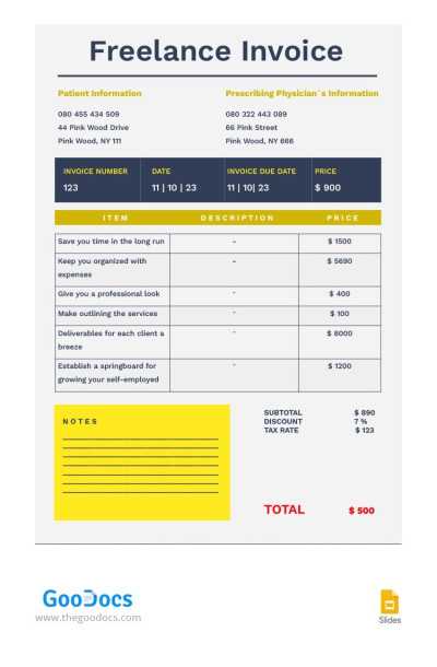 freelancer invoice template pdf