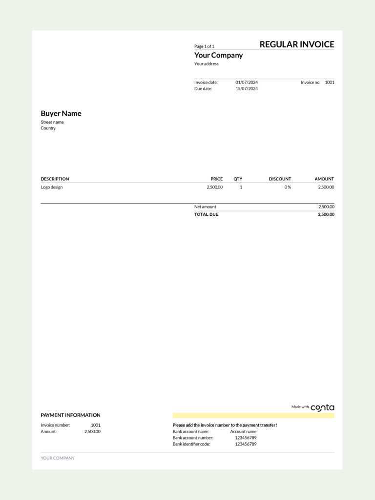 freelancer invoice template word