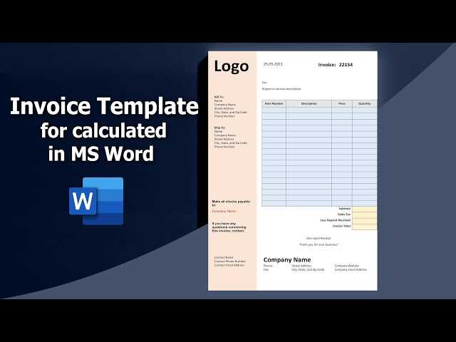 excel invoice template that calculates total