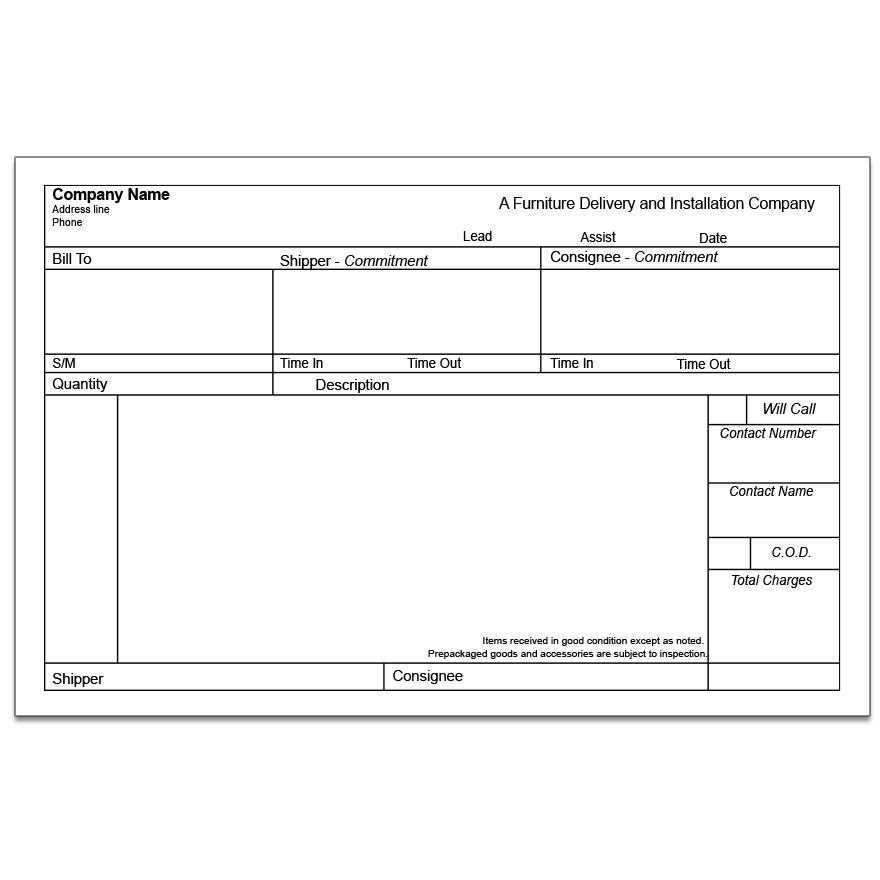furniture invoice template