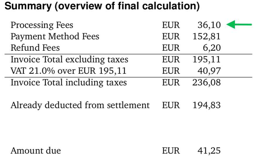 settlement invoice template