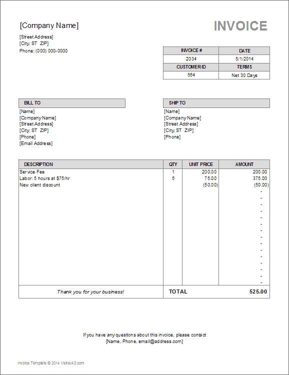 bill to invoice template