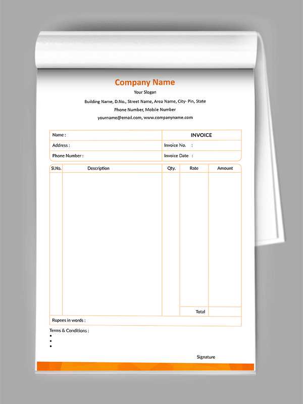 invoice template book