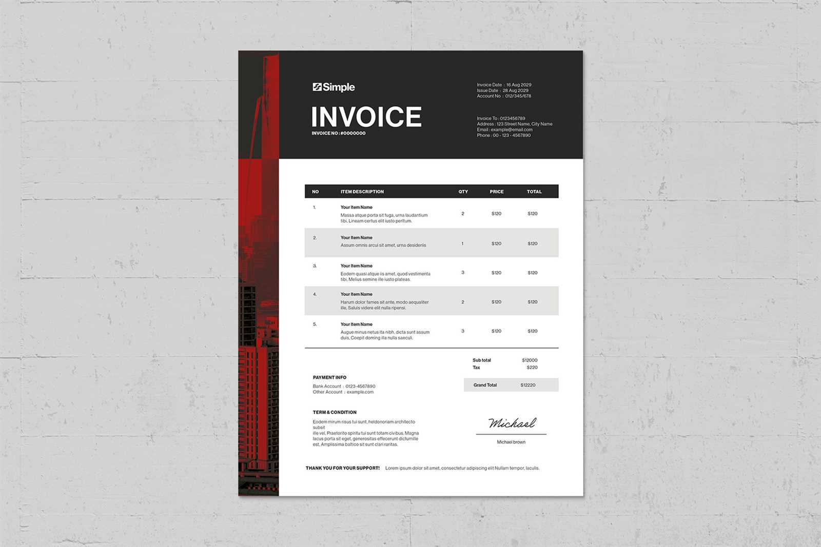 corporate invoice template