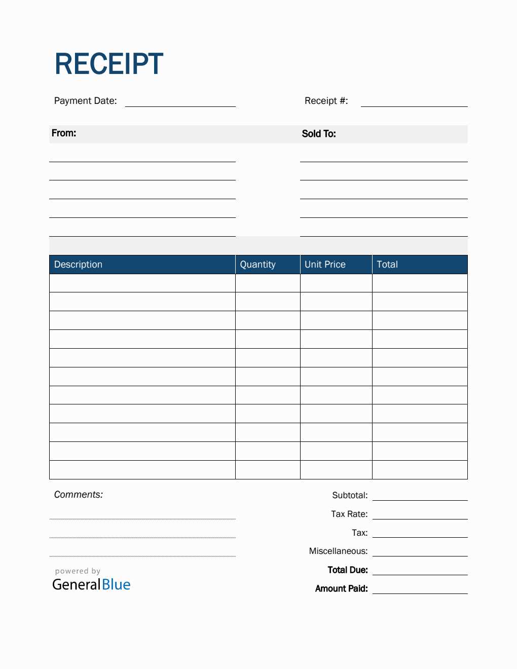 general blue invoice template