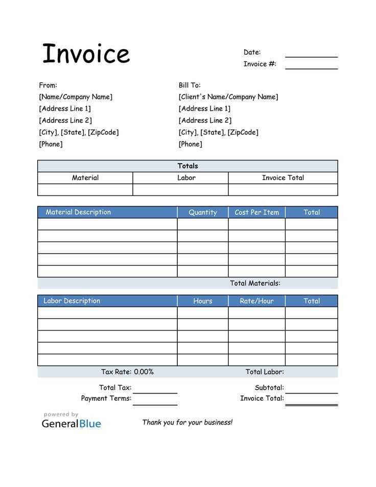 general blue invoice template