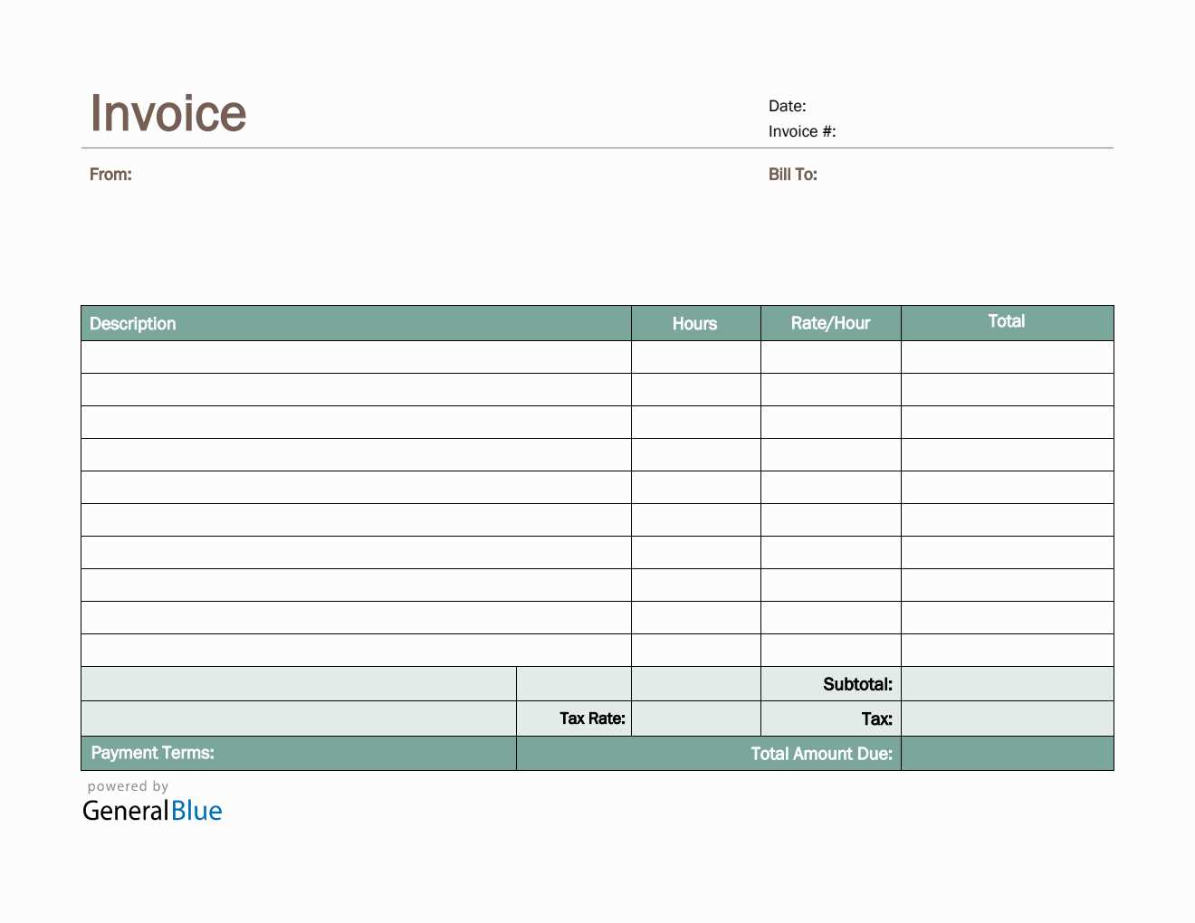 general invoice template free