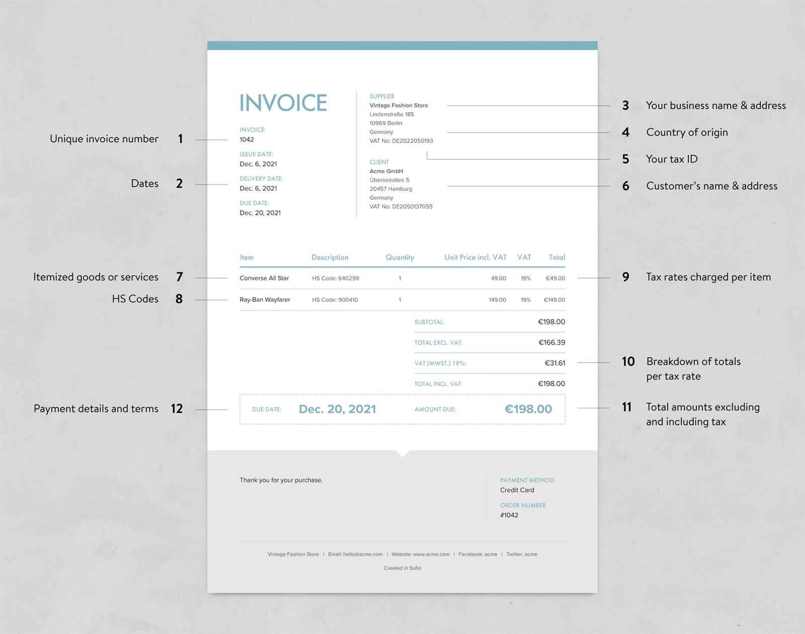 generic commercial invoice template