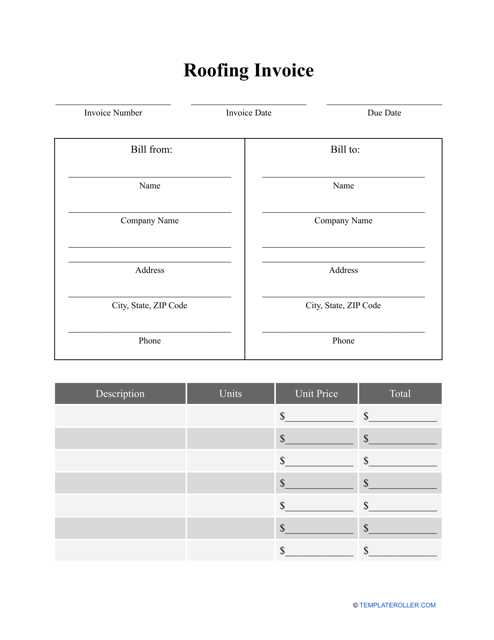 free roofing invoice template