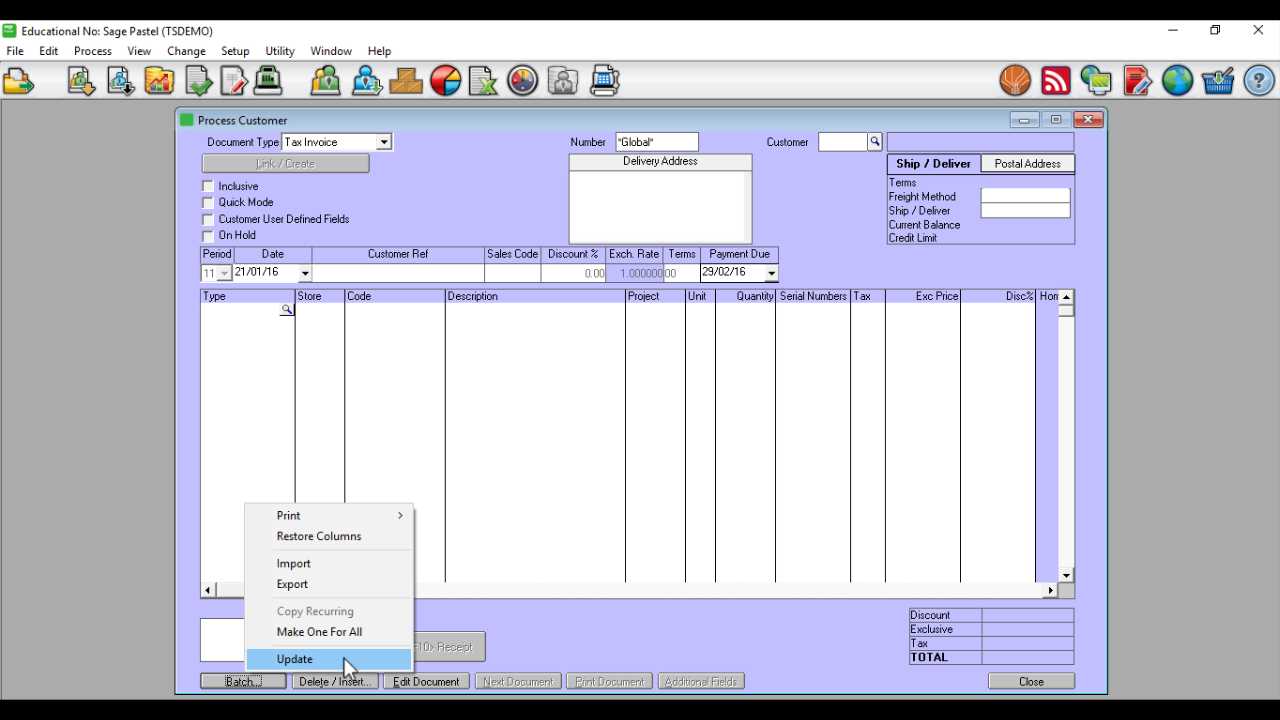 sage one invoice templates