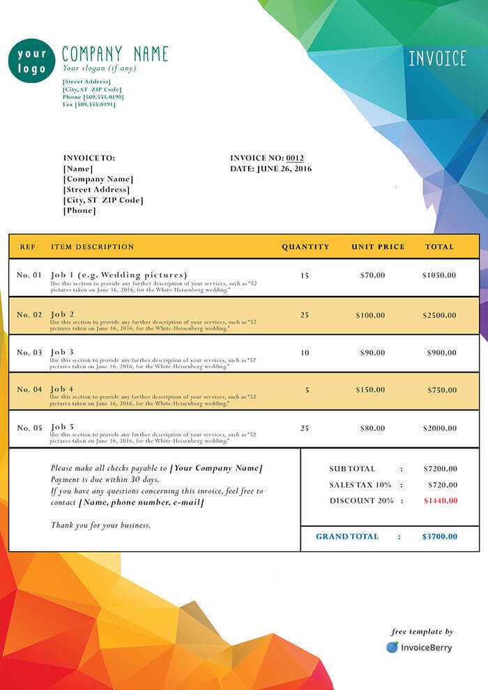 invoice template download free