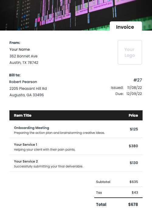 video production invoice template free