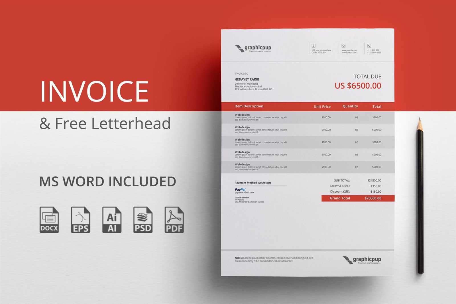 free invoice letterhead template