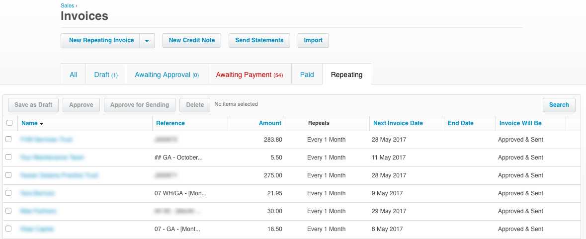 xero invoice import csv template