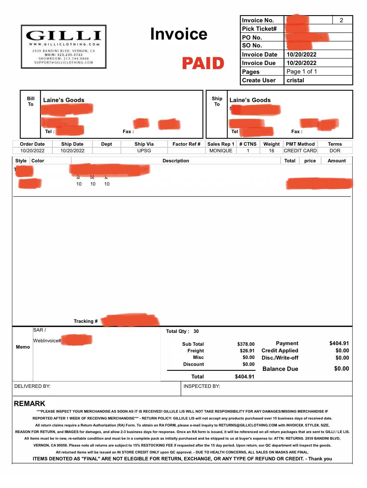 amazon invoice template