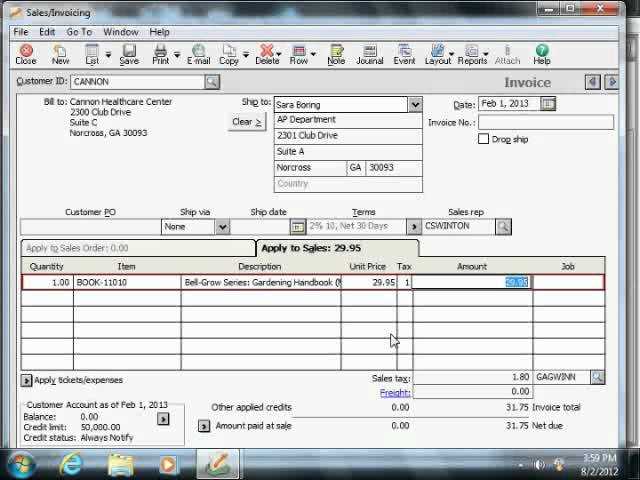 sage 50 invoice template