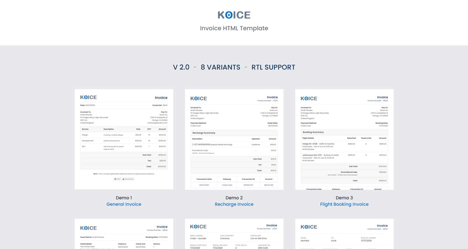 simple invoice html template