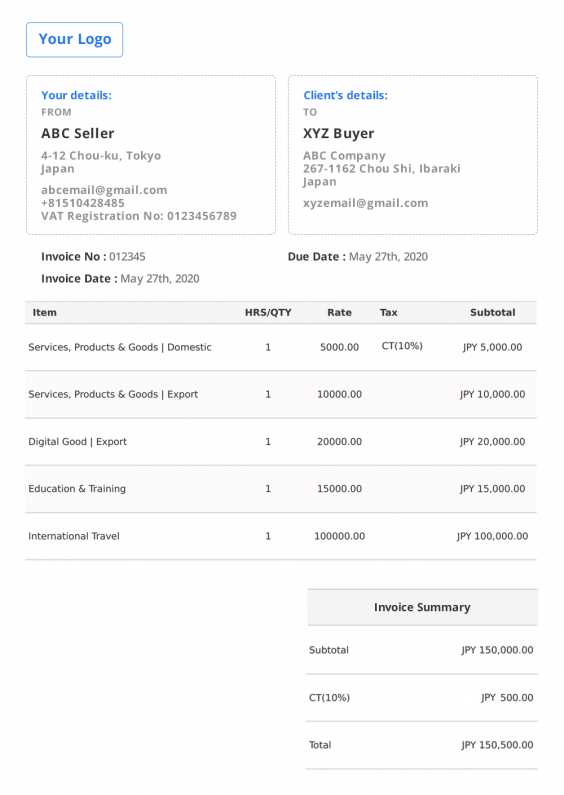 freelance translator invoice template