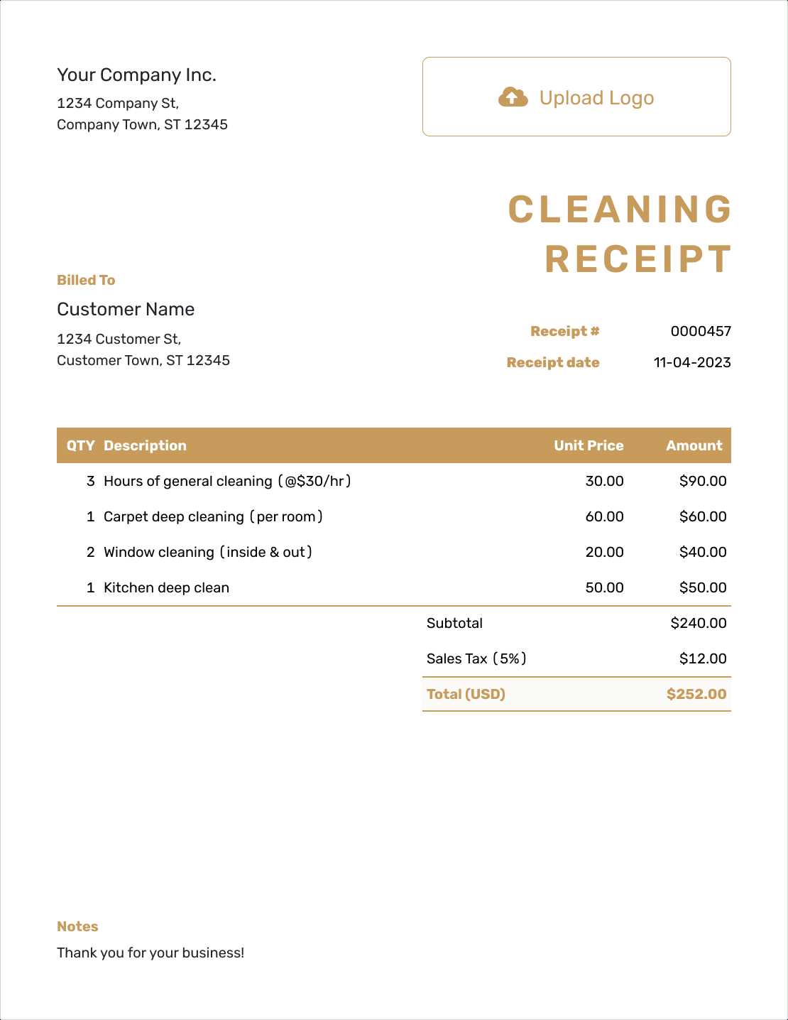 invoice cleaning template