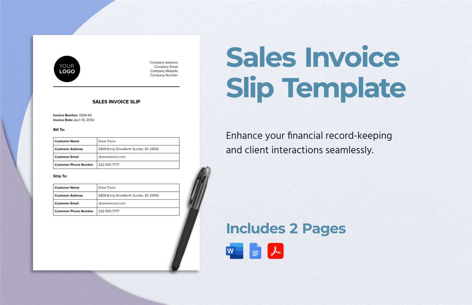 invoice slip template