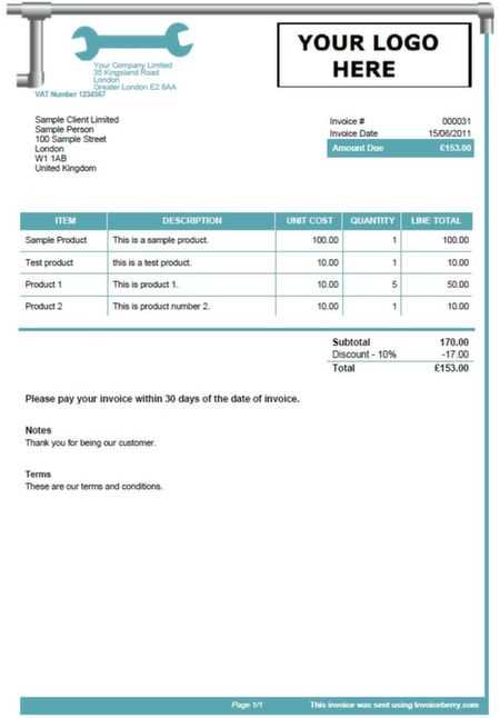 software invoice template word