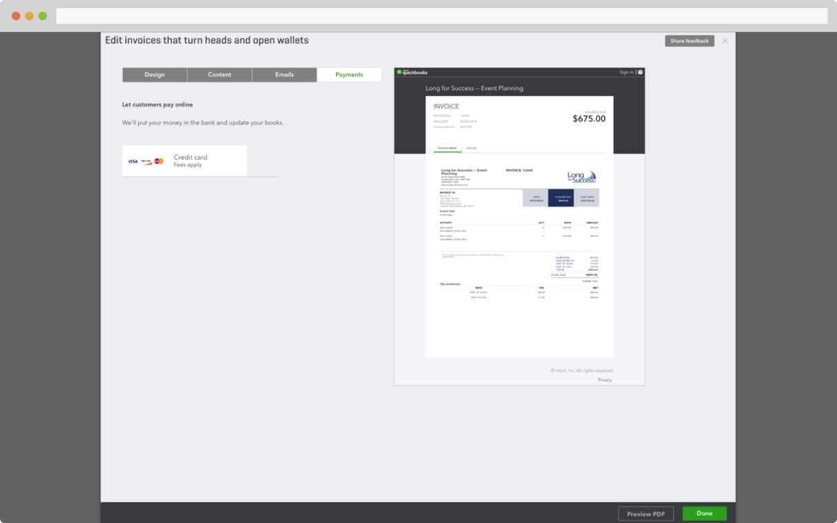 quickbooks auto repair invoice template