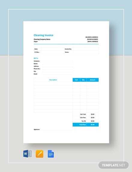 janitorial invoice template