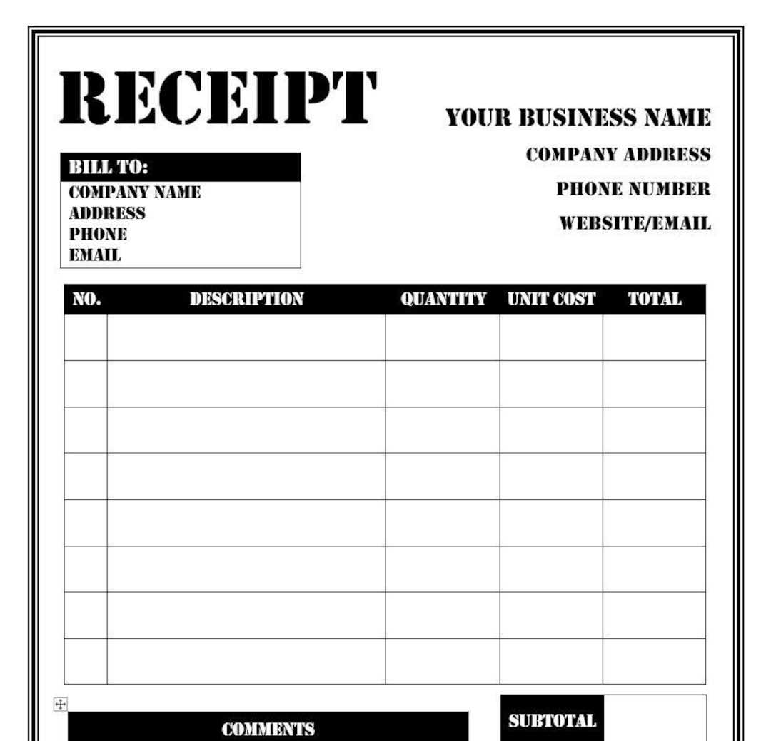 blank invoice template to print