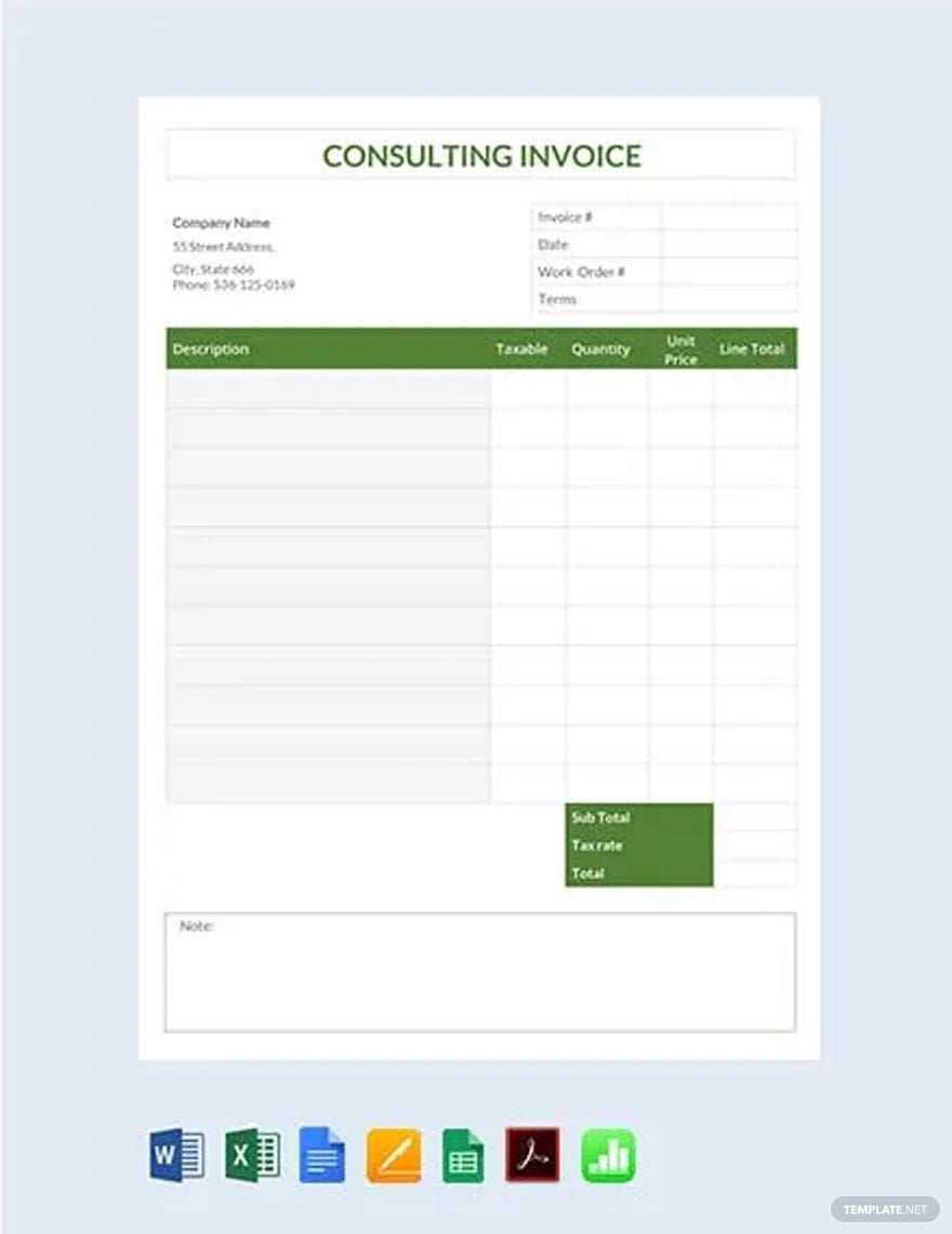 consultant invoice template doc