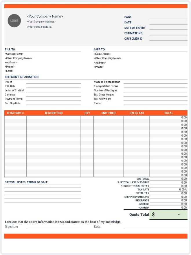 editable commercial invoice template excel