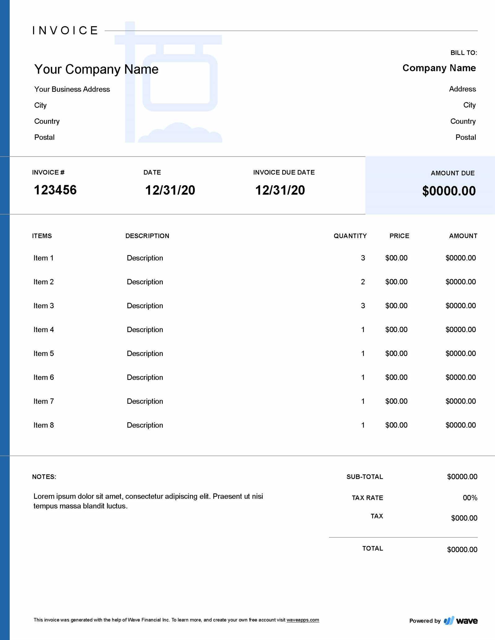 broker invoice template