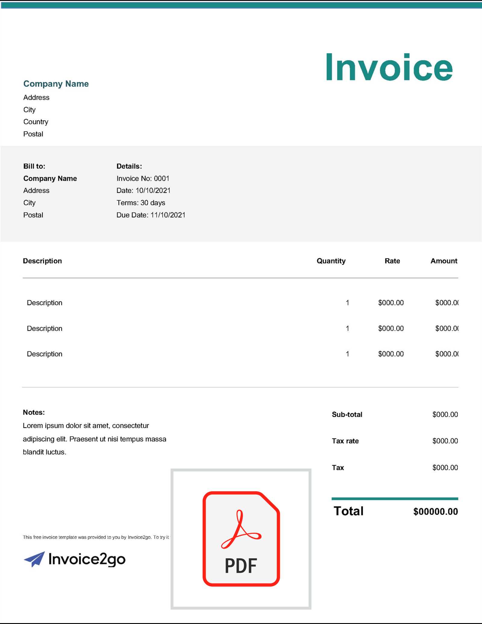 self employed hours invoice template