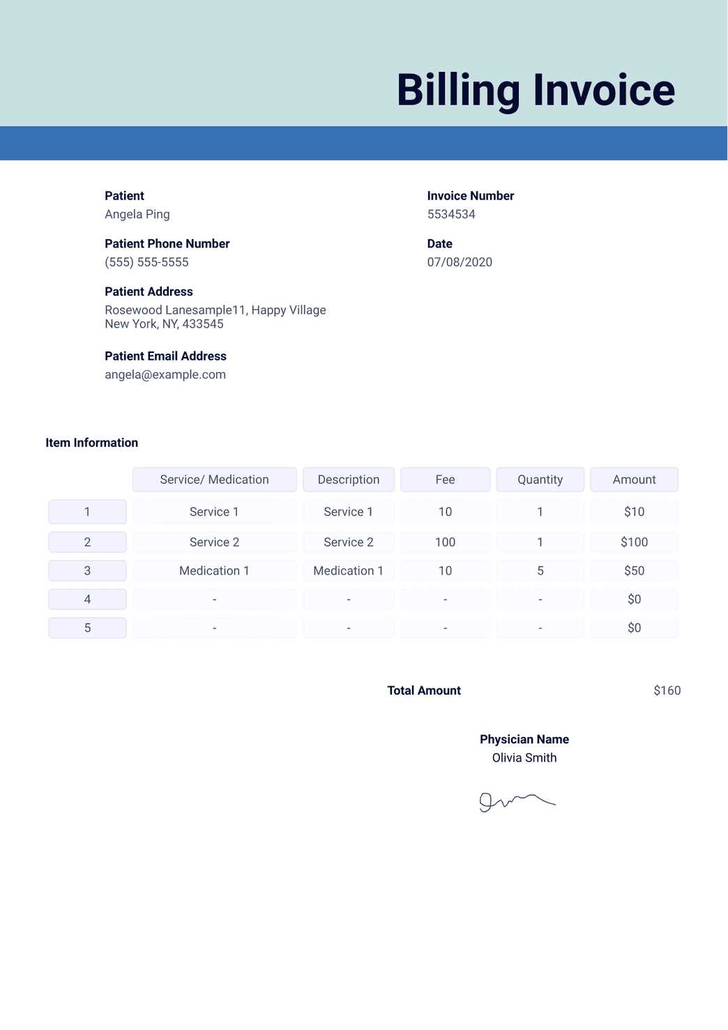 invoice fill in template