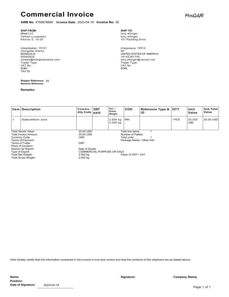 dhl invoice template