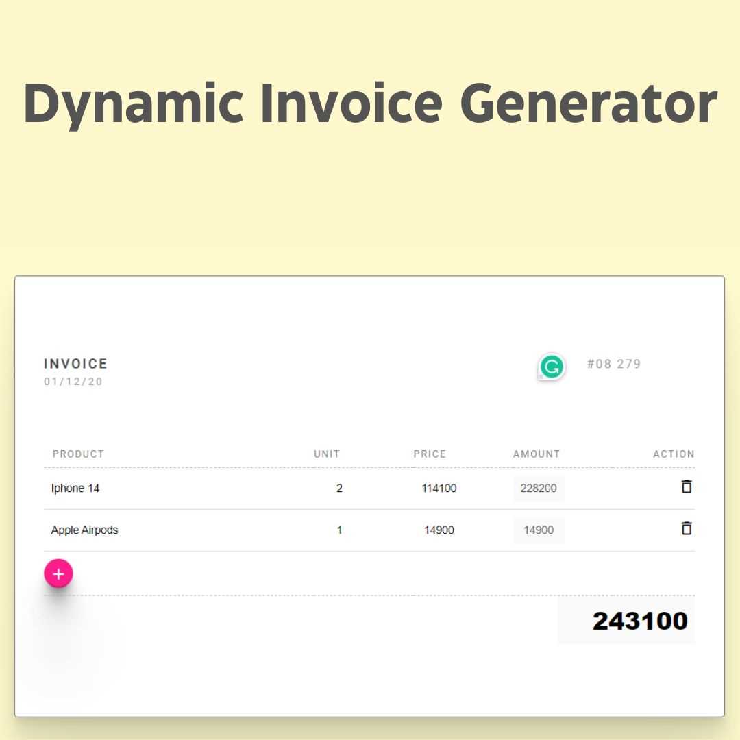 invoice template html