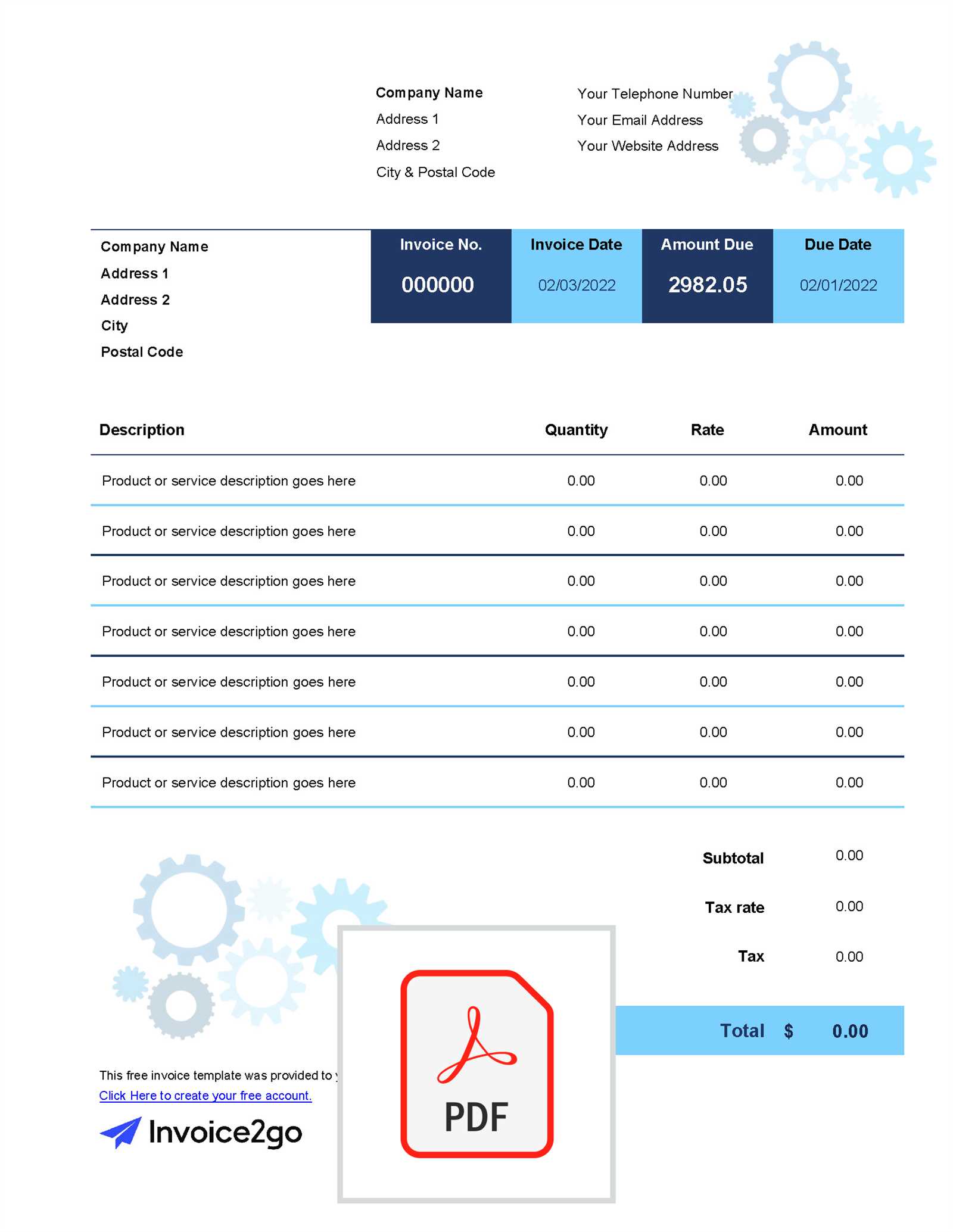 auto invoice template