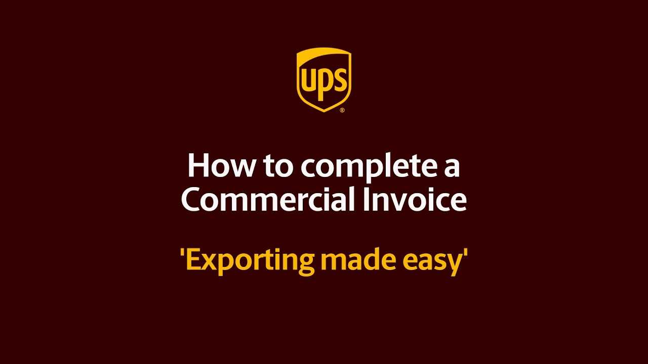 ups customs invoice template