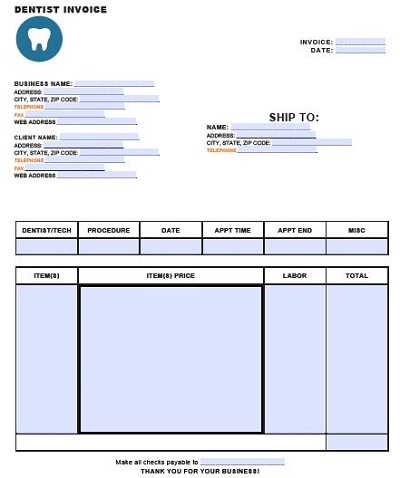 hospital invoice template word
