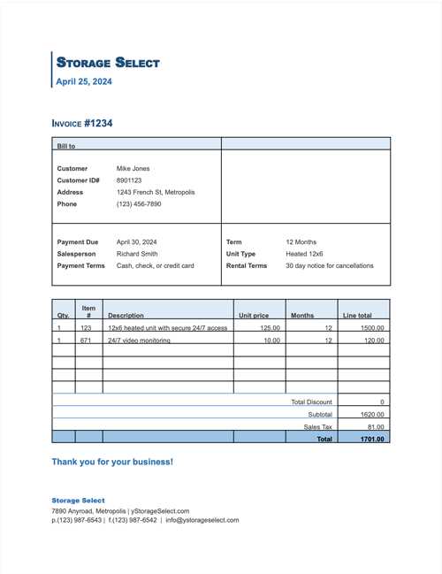 monthly invoice statement template