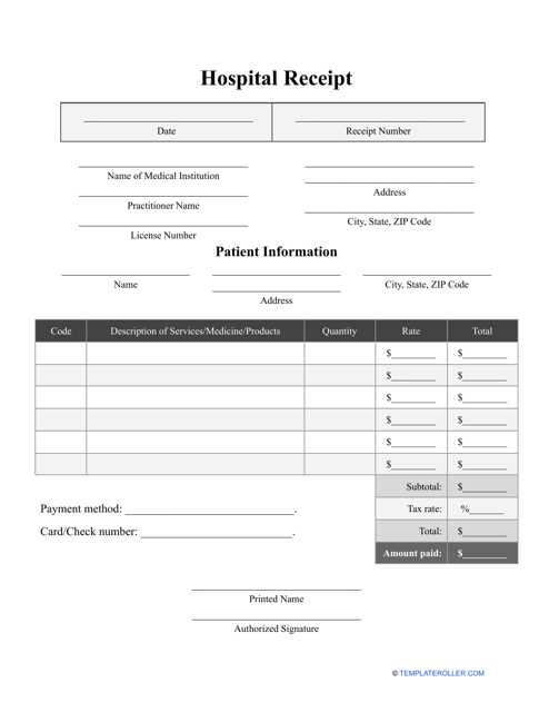 hospital invoice template