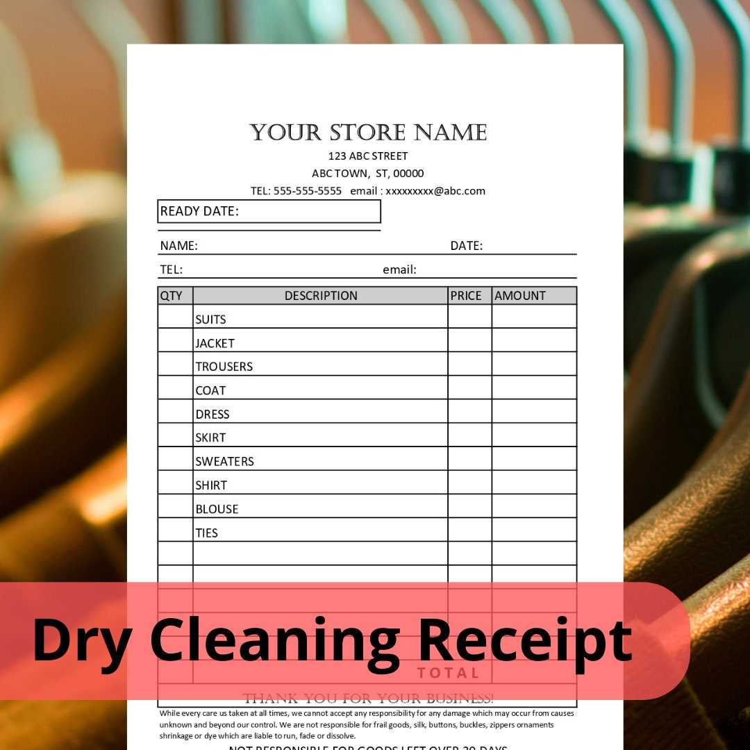 laundry invoice template