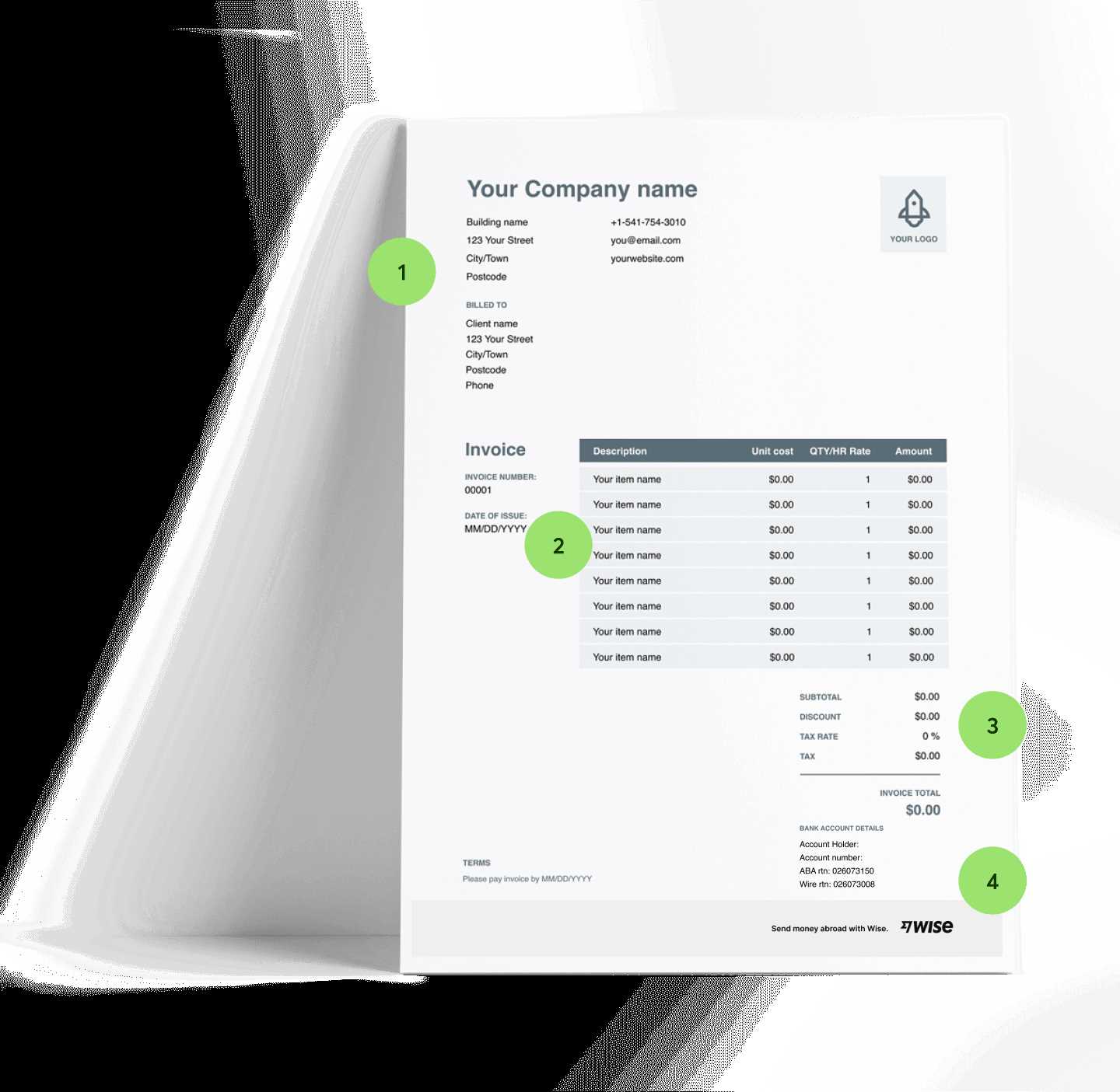 sales invoice template open office