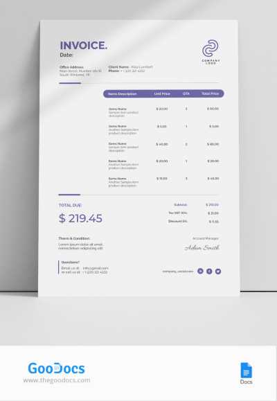 commercial cleaning invoice template free