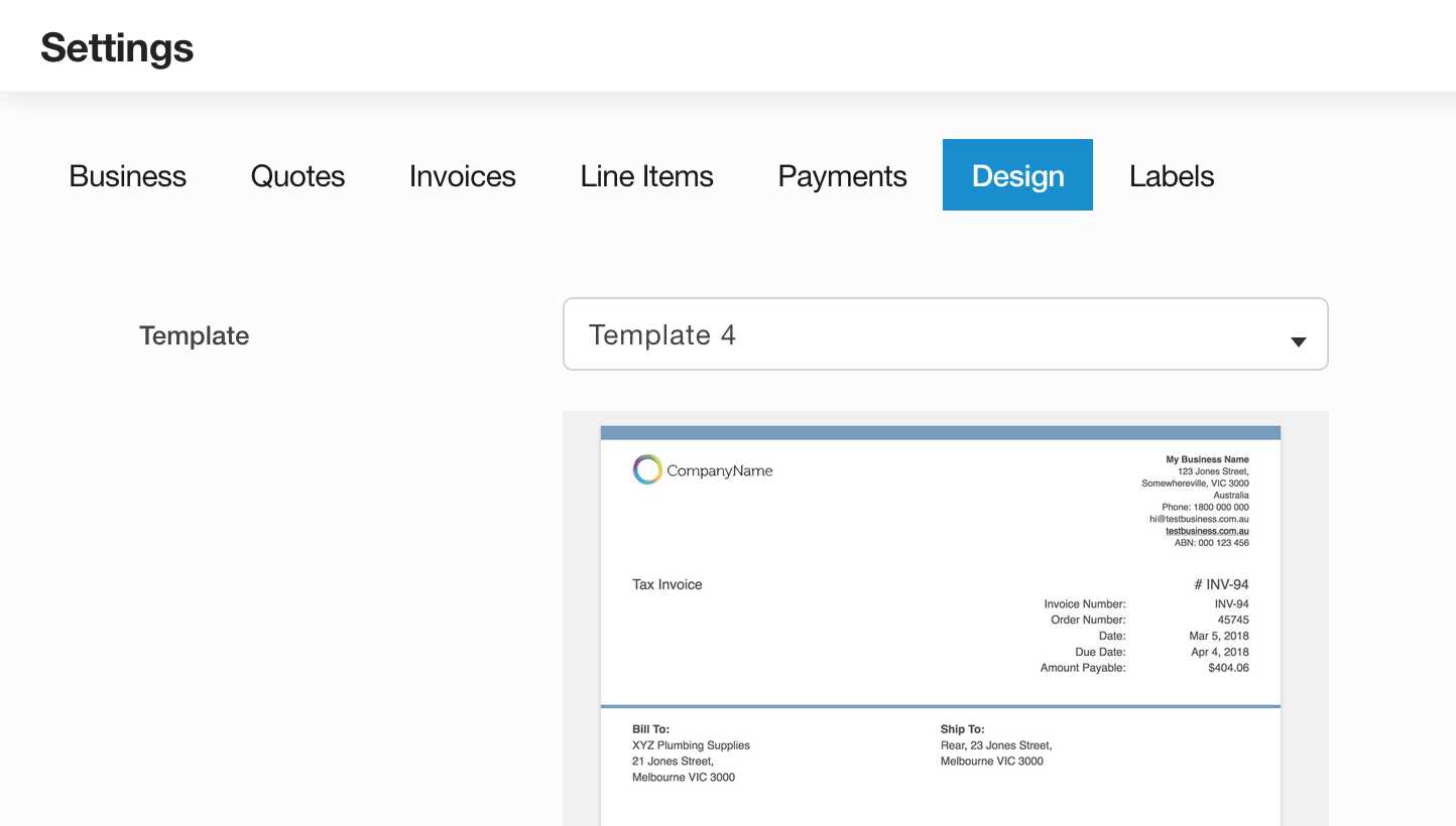 abn invoice template