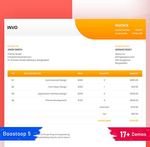 html5 invoice template