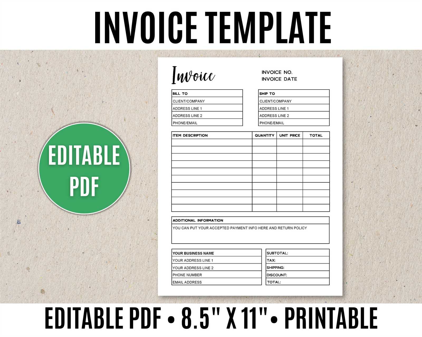 printable free invoice template pdf