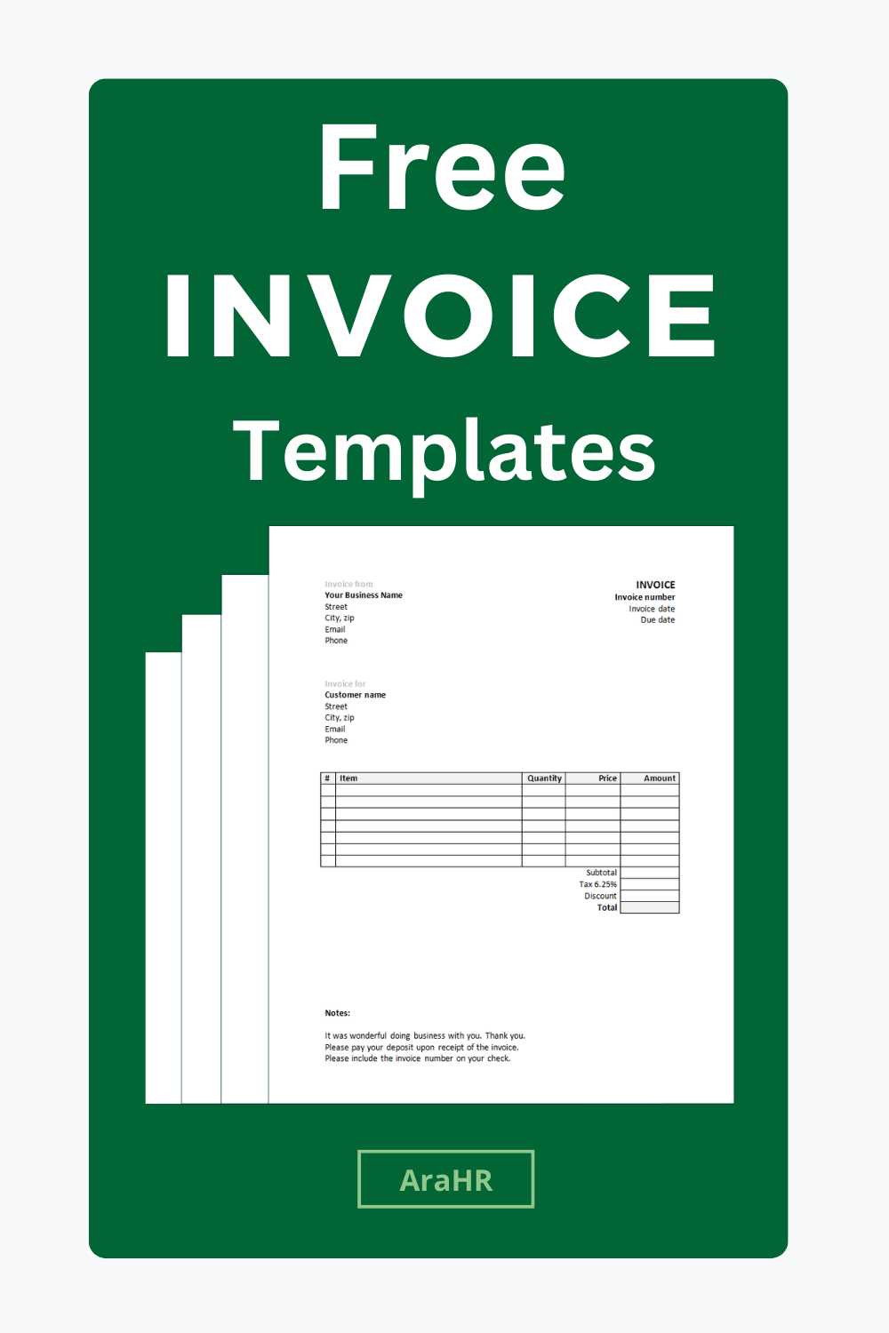 simple printable blank invoice template